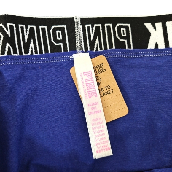 New Victoria's Secret PINK Purple Logo Boyshort Panties Purple Logo Panties - Picture 2 of 5